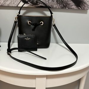 EUC Kate Spade Black Sadie Bucket Bag Bundle